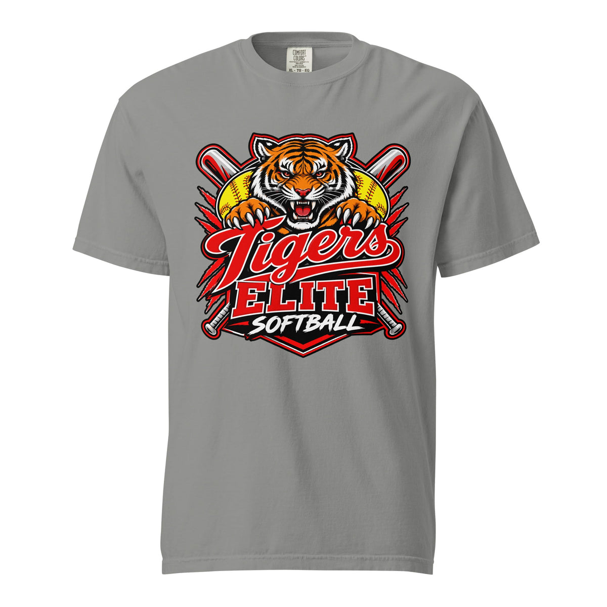 Signature | Comfort Colors T-Shirt | Tigers Elite Softball | Emblem Logo