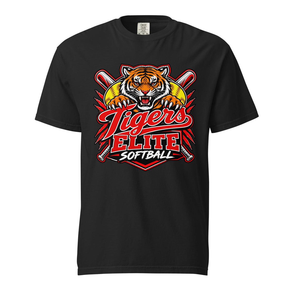 Signature | Comfort Colors T-Shirt | Tigers Elite Softball | Emblem Logo