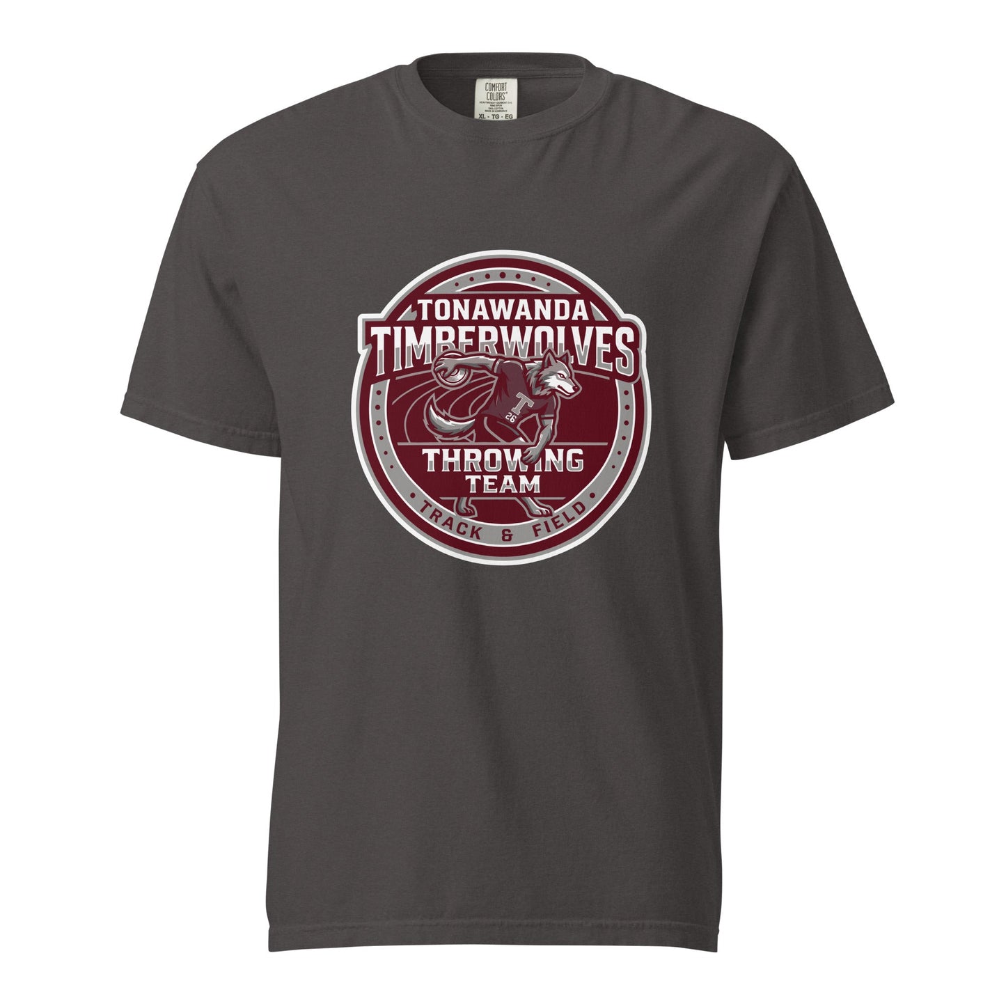Signature | Comfort Colors T-Shirt | Tonawanda High School Track and Field | Throwing Team Logo