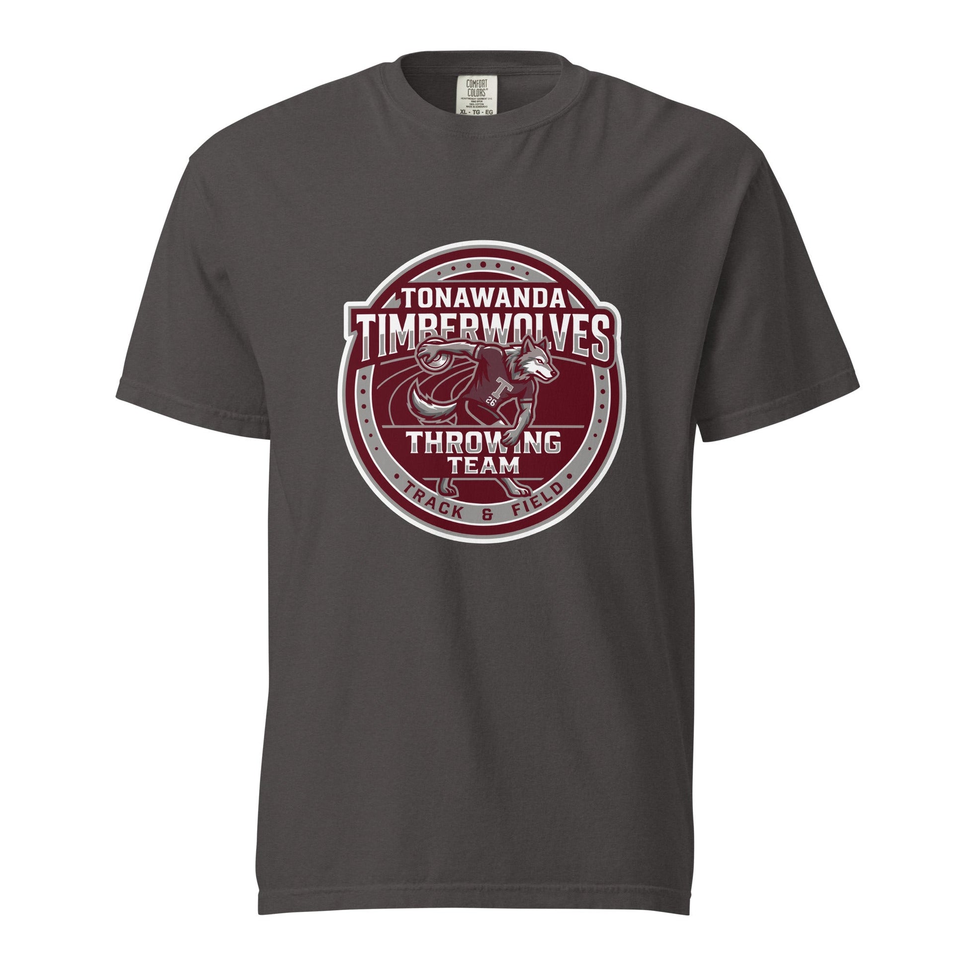 Signature | Comfort Colors T-Shirt | Tonawanda High School Track and Field | Throwing Team Logo