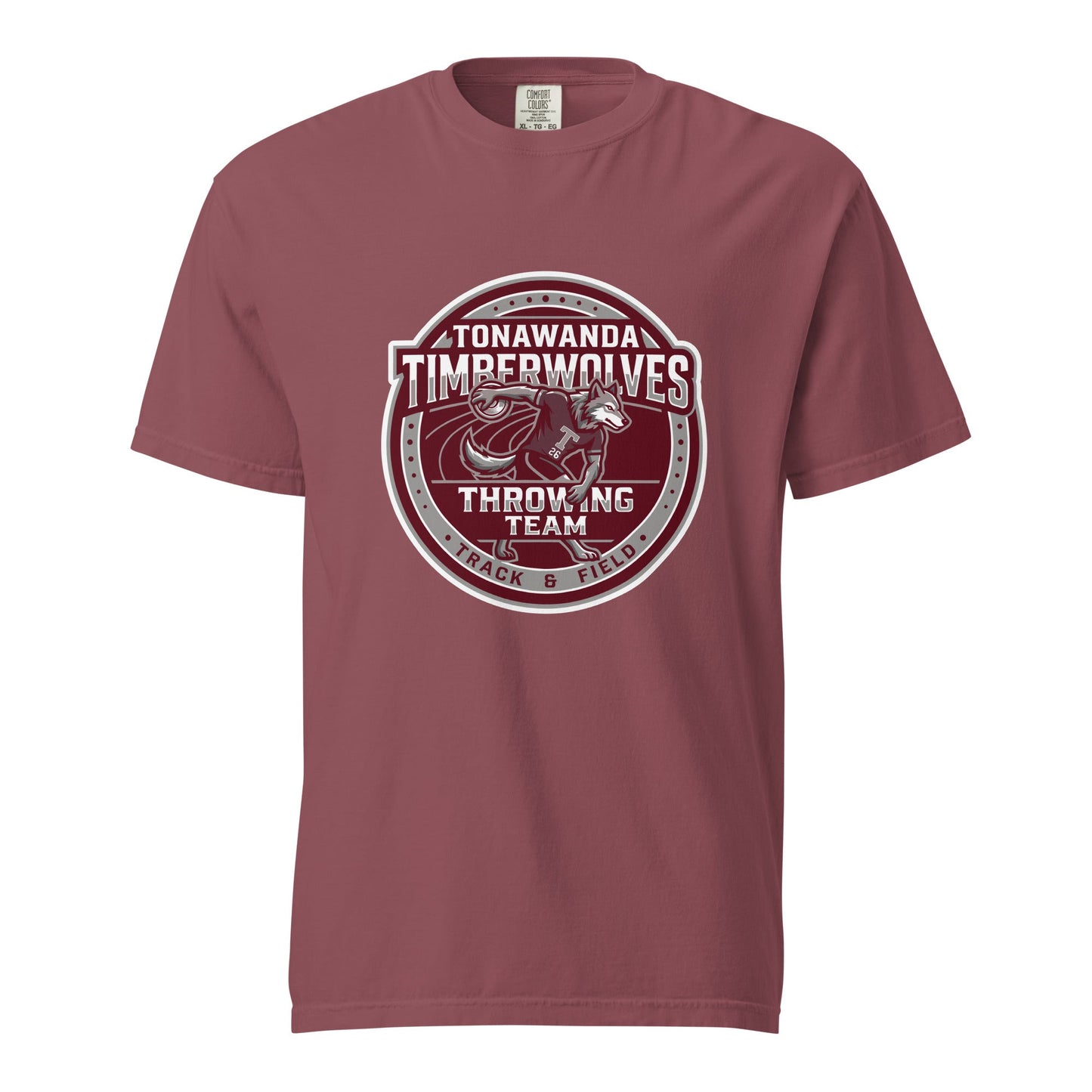 Signature | Comfort Colors T-Shirt | Tonawanda High School Track and Field | Throwing Team Logo
