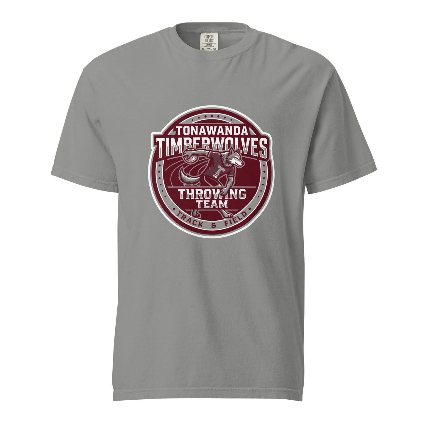 Signature | Comfort Colors T-Shirt | Tonawanda High School Track and Field | Throwing Team Logo