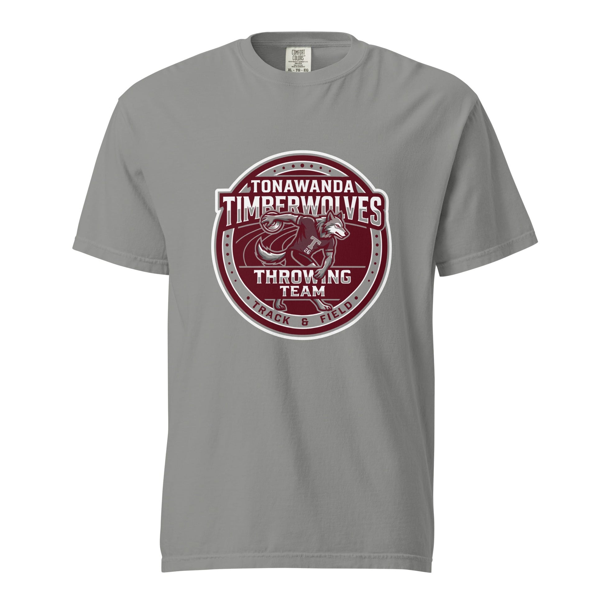 Signature | Comfort Colors T-Shirt | Tonawanda High School Track and Field | Throwing Team Logo