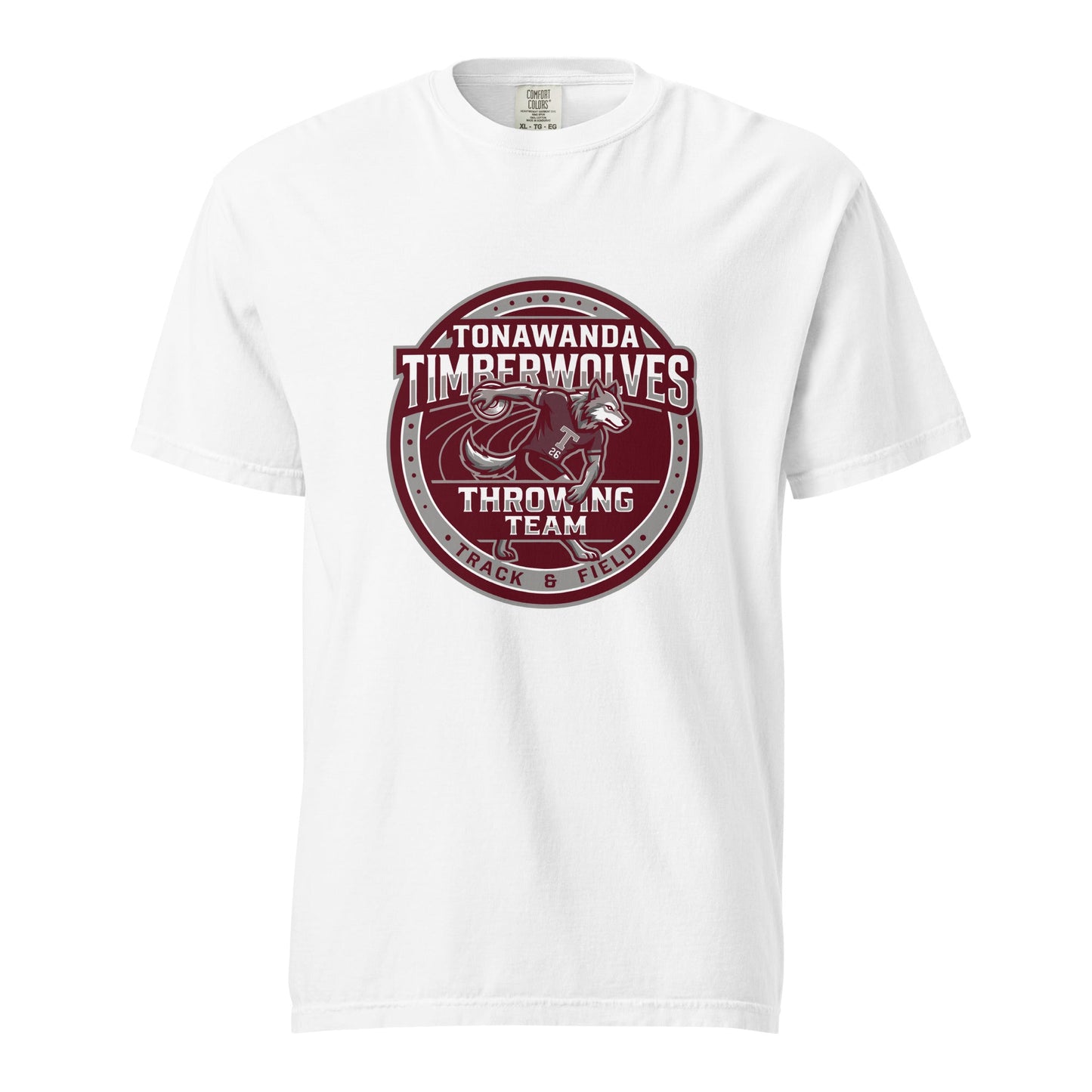 Signature | Comfort Colors T-Shirt | Tonawanda High School Track and Field | Throwing Team Logo