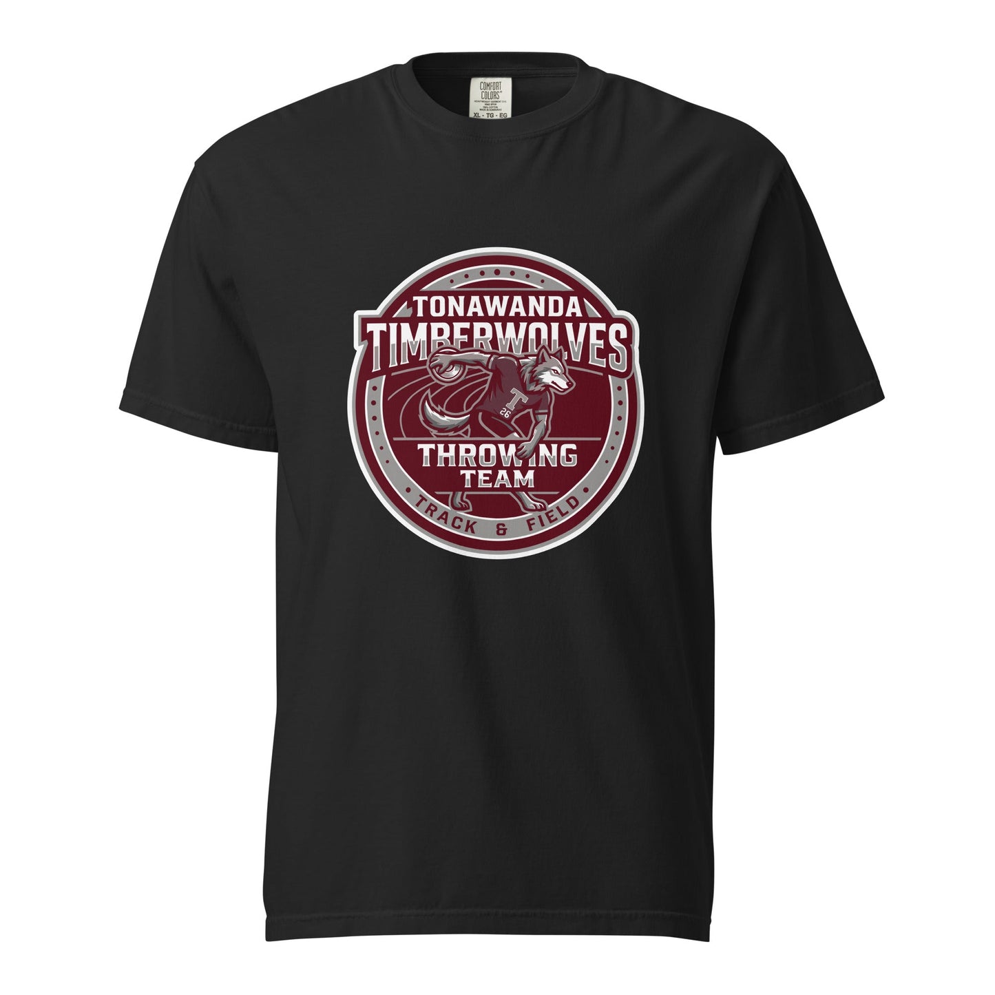 Signature | Comfort Colors T-Shirt | Tonawanda High School Track and Field | Throwing Team Logo