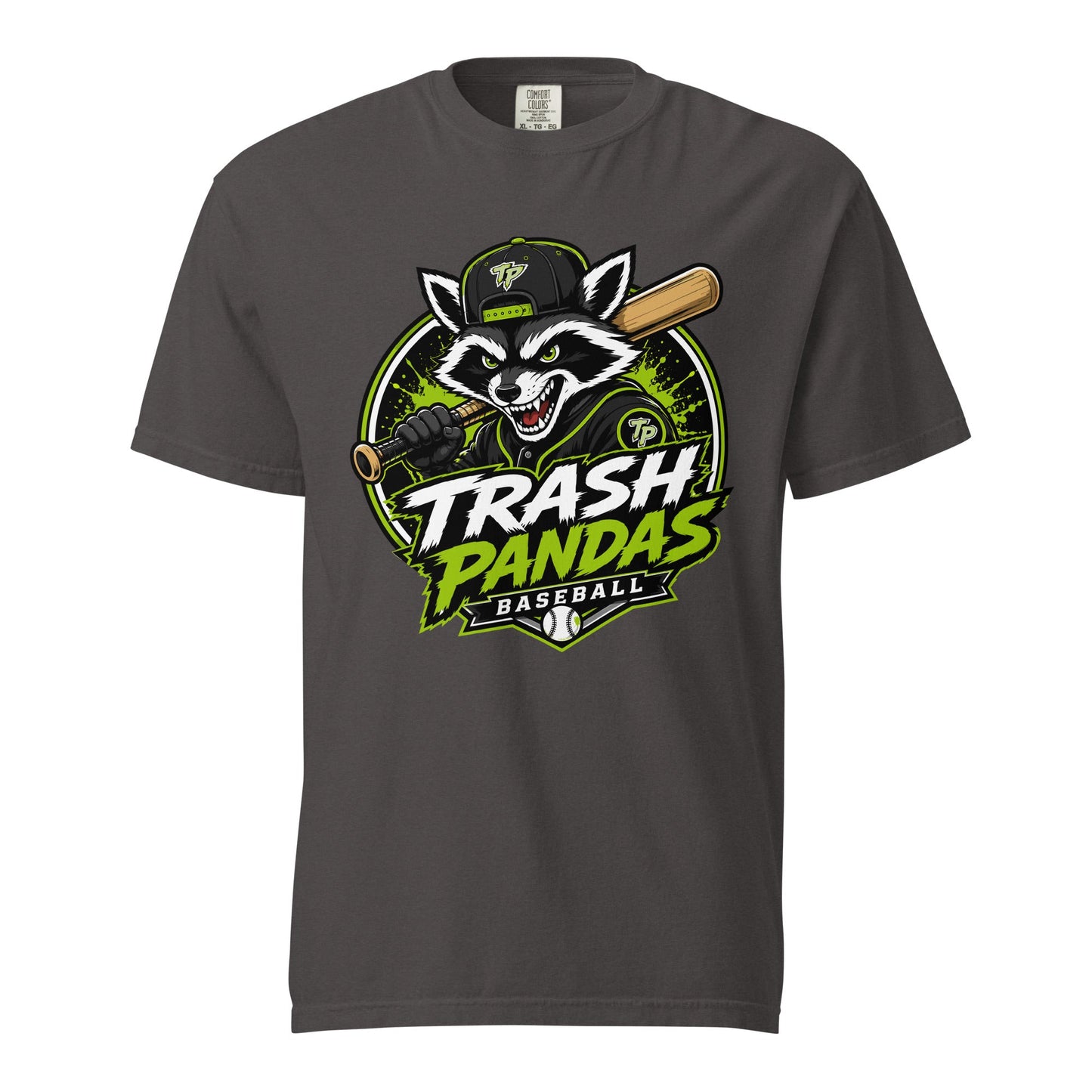 Signature | Comfort Colors T-Shirt | Trash Pandas Baseball Organization | Mascot Logo