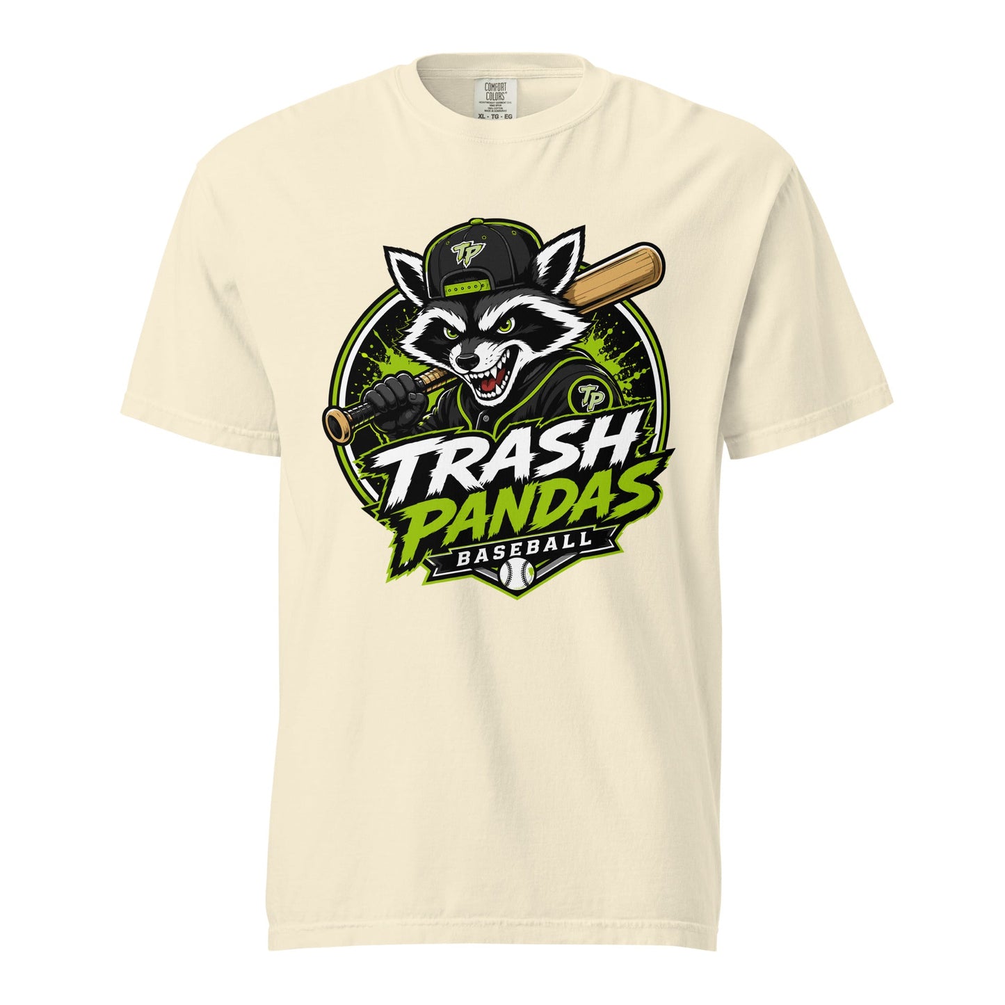 Signature | Comfort Colors T-Shirt | Trash Pandas Baseball Organization | Mascot Logo
