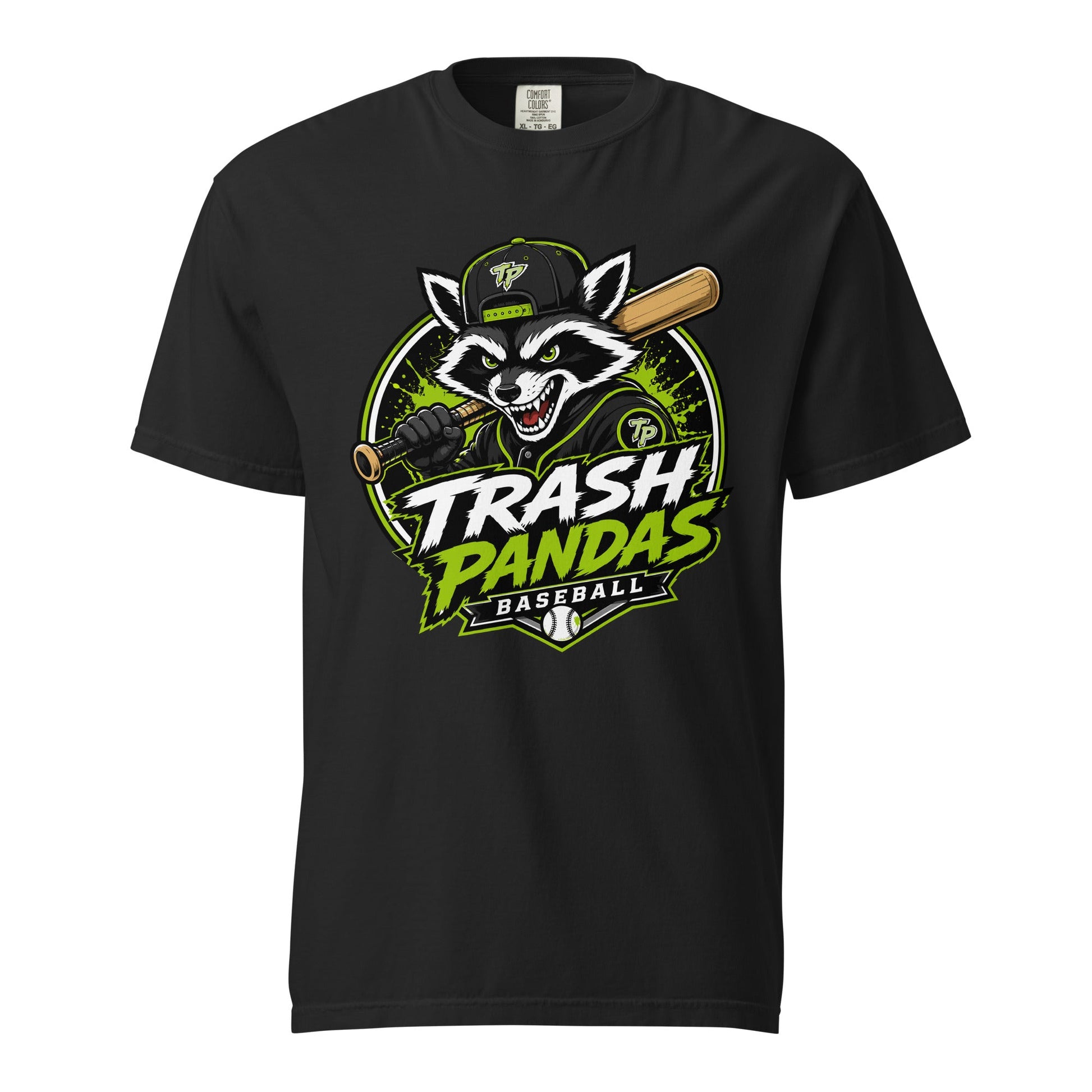 Signature | Comfort Colors T-Shirt | Trash Pandas Baseball Organization | Mascot Logo