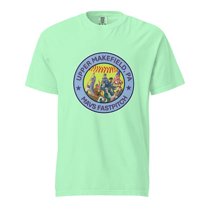 Signature | Comfort Colors T-Shirt | Upper Makefield Mavs Fastpitch | Crossing Badge Logo
