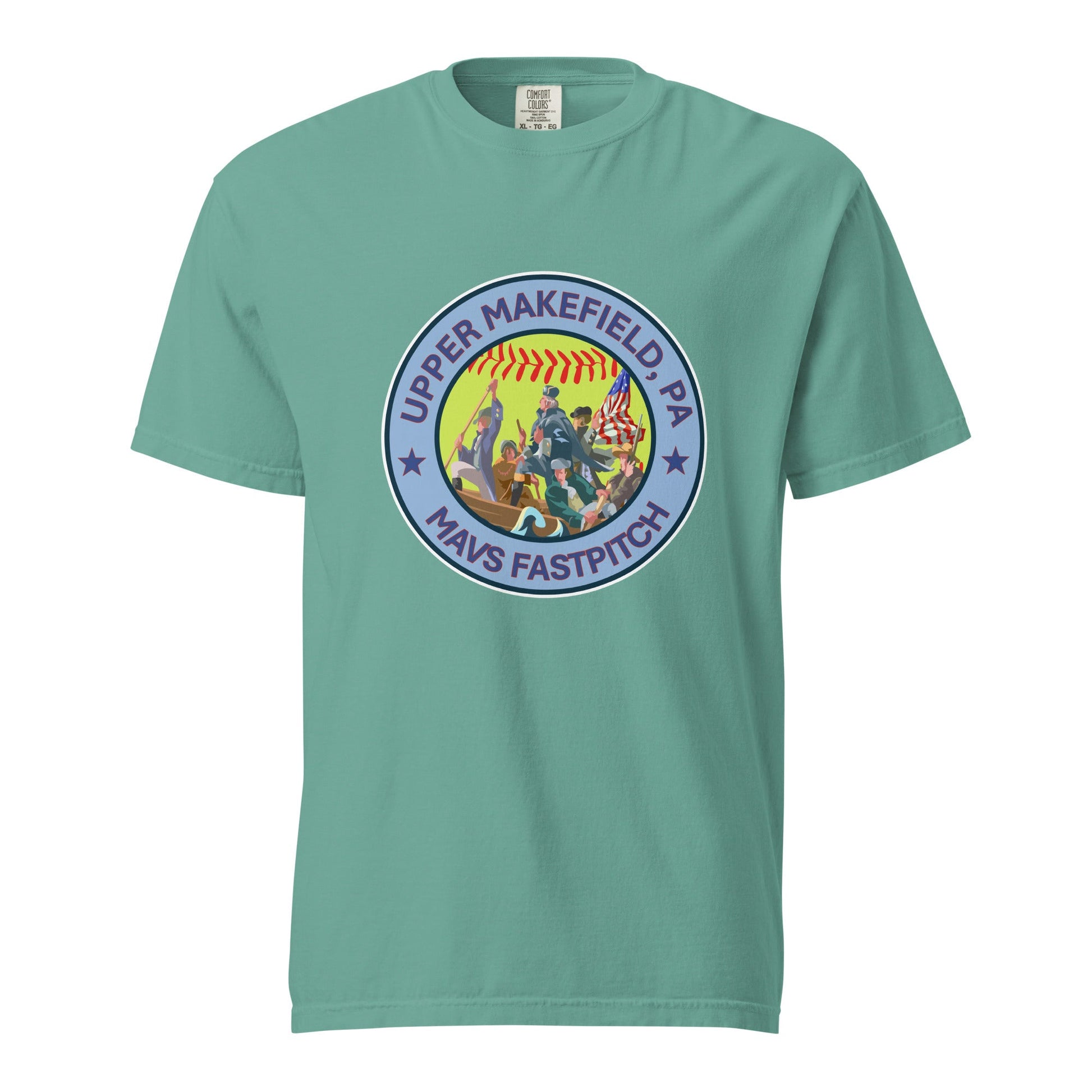 Signature | Comfort Colors T-Shirt | Upper Makefield Mavs Fastpitch | Crossing Badge Logo