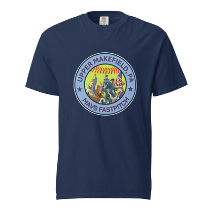 Signature | Comfort Colors T-Shirt | Upper Makefield Mavs Fastpitch | Crossing Badge Logo