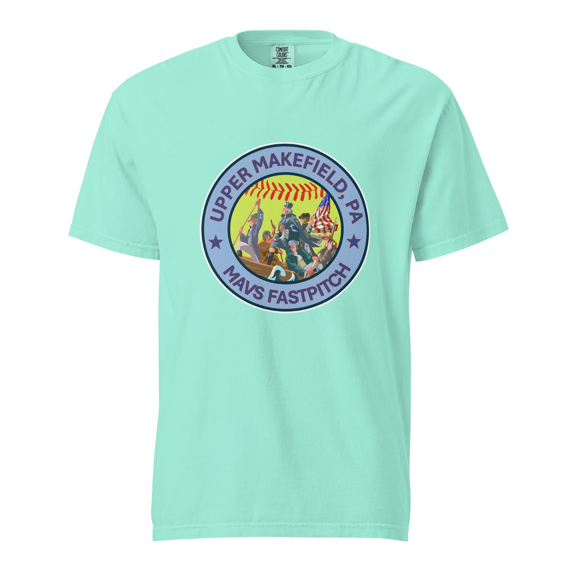 Signature | Comfort Colors T-Shirt | Upper Makefield Mavs Fastpitch | Crossing Badge Logo
