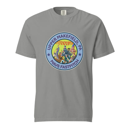 Signature | Comfort Colors T-Shirt | Upper Makefield Mavs Fastpitch | Crossing Badge Logo