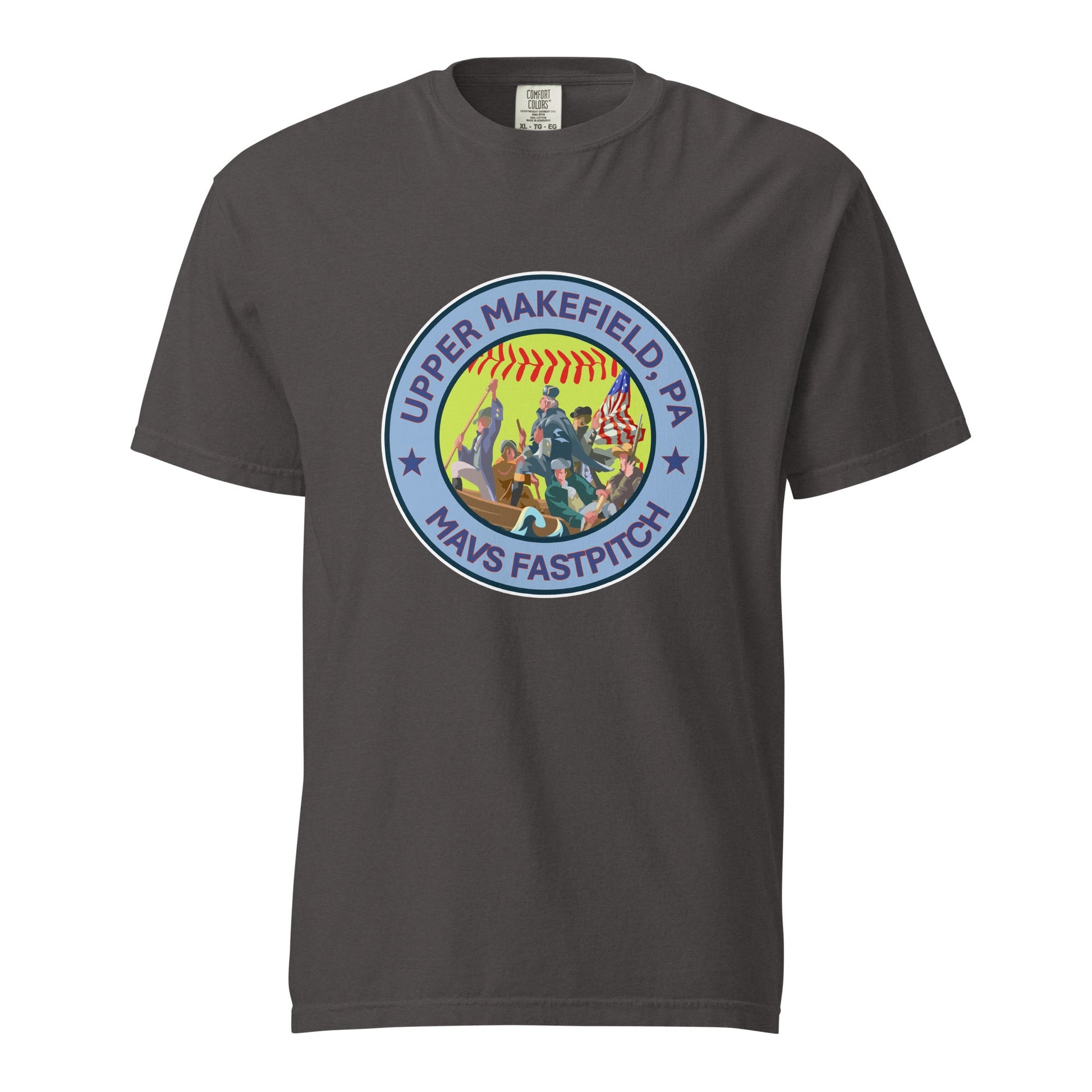 Signature | Comfort Colors T-Shirt | Upper Makefield Mavs Fastpitch | Crossing Badge Logo