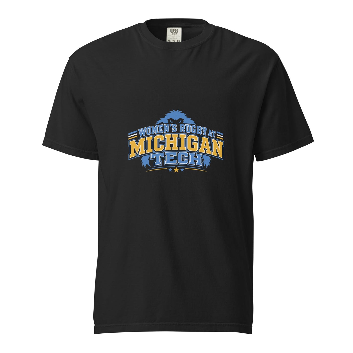 Signature | Comfort Colors T-Shirt | Women’s Rugby at Michigan Tech | Varsity Crest Logo
