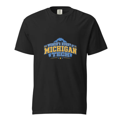 Signature | Comfort Colors T-Shirt | Women’s Rugby at Michigan Tech | Varsity Crest Logo