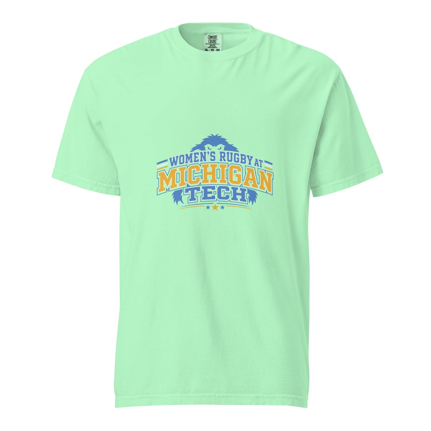 Signature | Comfort Colors T-Shirt | Women’s Rugby at Michigan Tech | Varsity Crest Logo