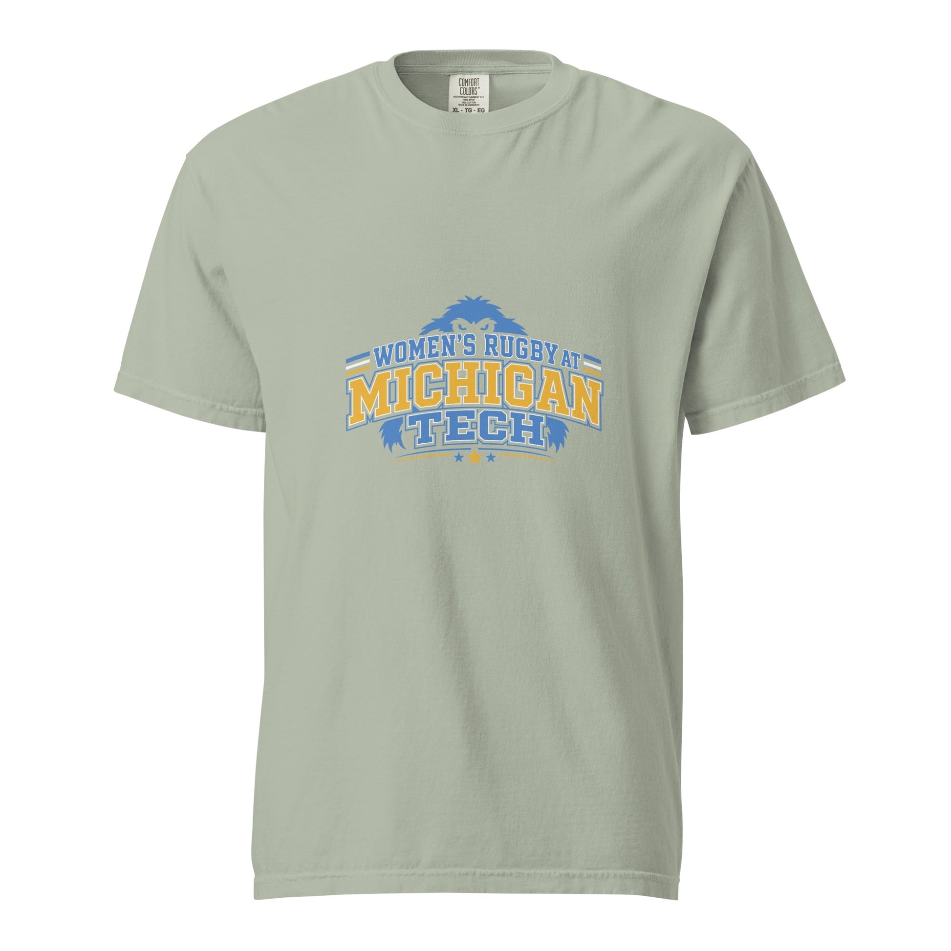Signature | Comfort Colors T-Shirt | Women’s Rugby at Michigan Tech | Varsity Crest Logo
