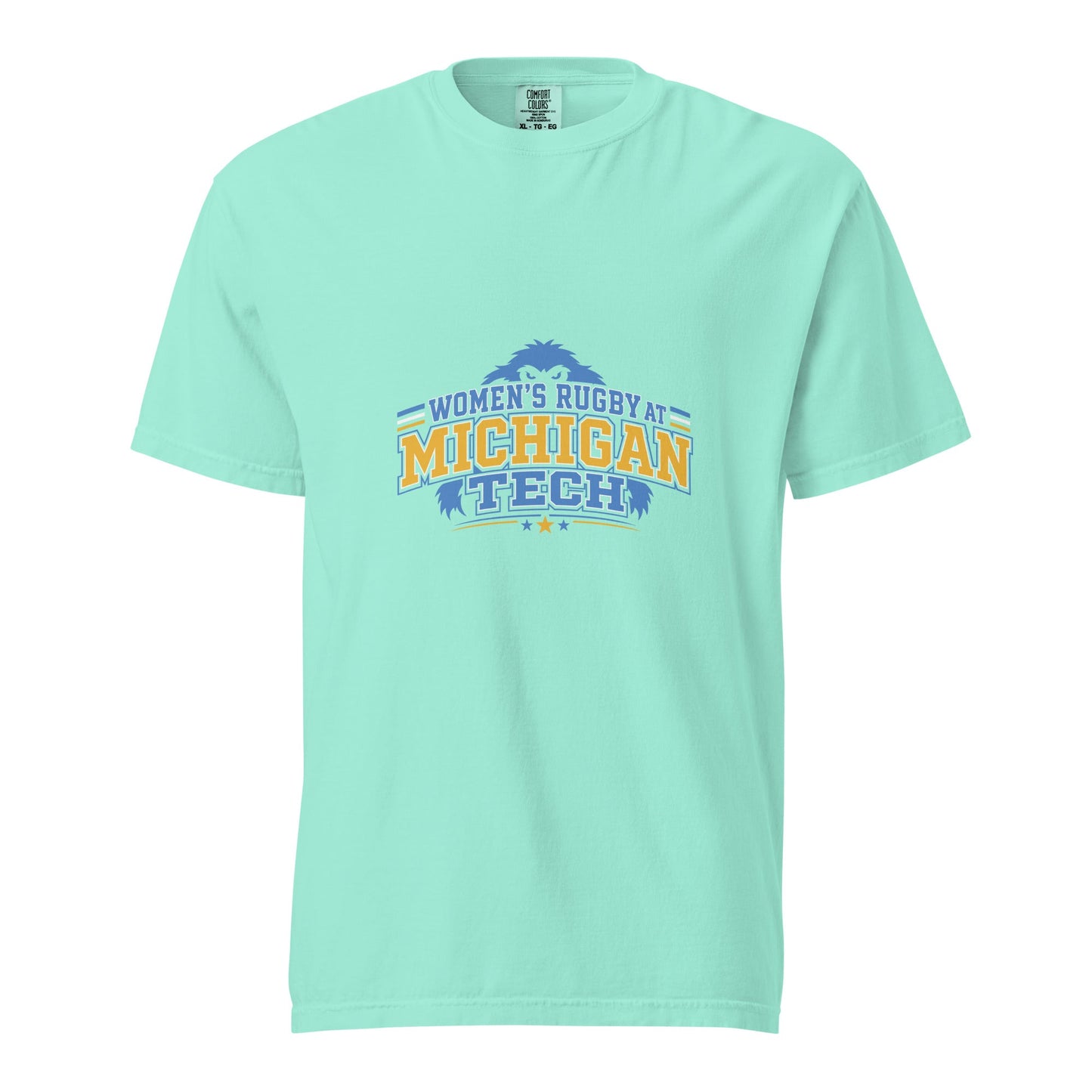 Signature | Comfort Colors T-Shirt | Women’s Rugby at Michigan Tech | Varsity Crest Logo