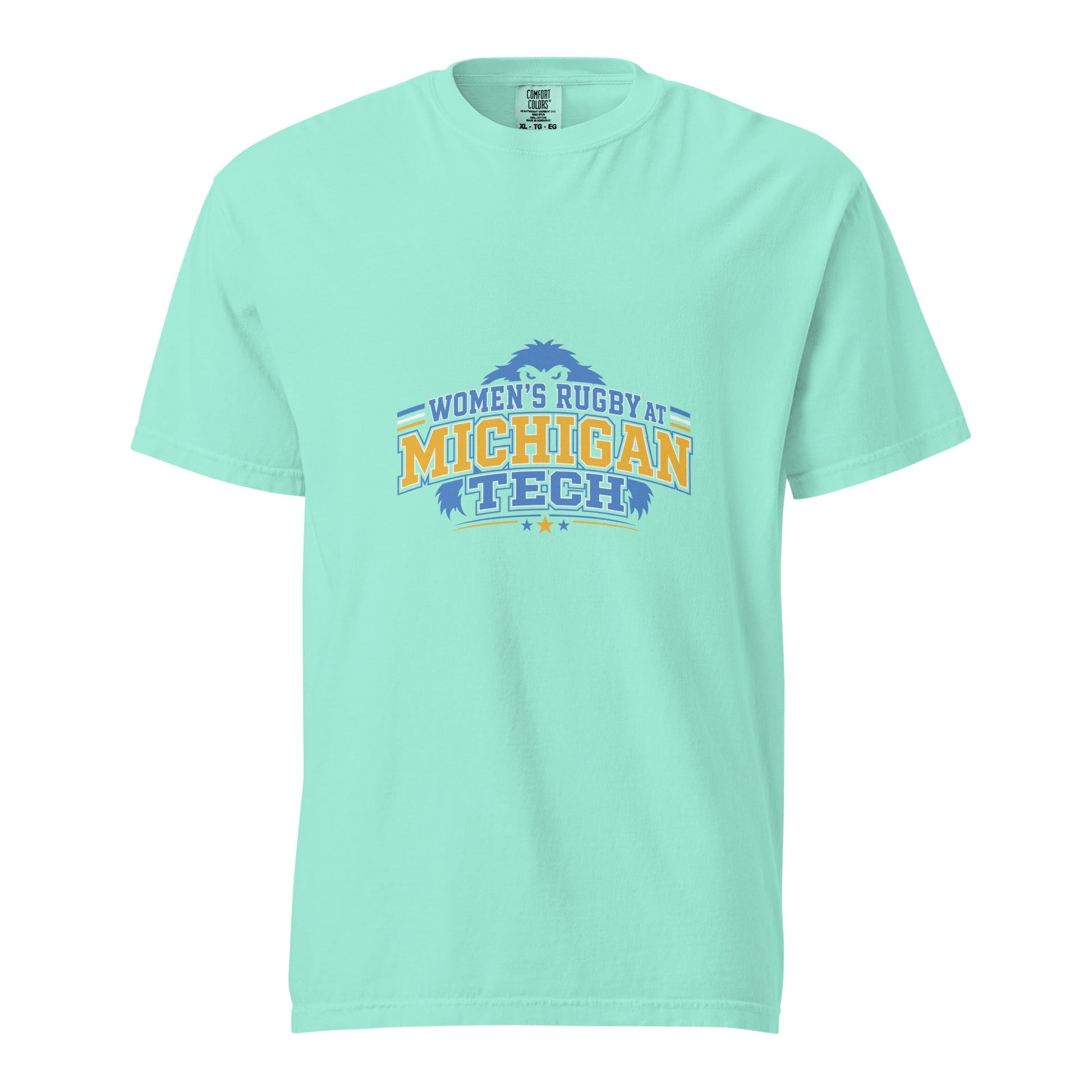 Signature | Comfort Colors T-Shirt | Women’s Rugby at Michigan Tech | Varsity Crest Logo