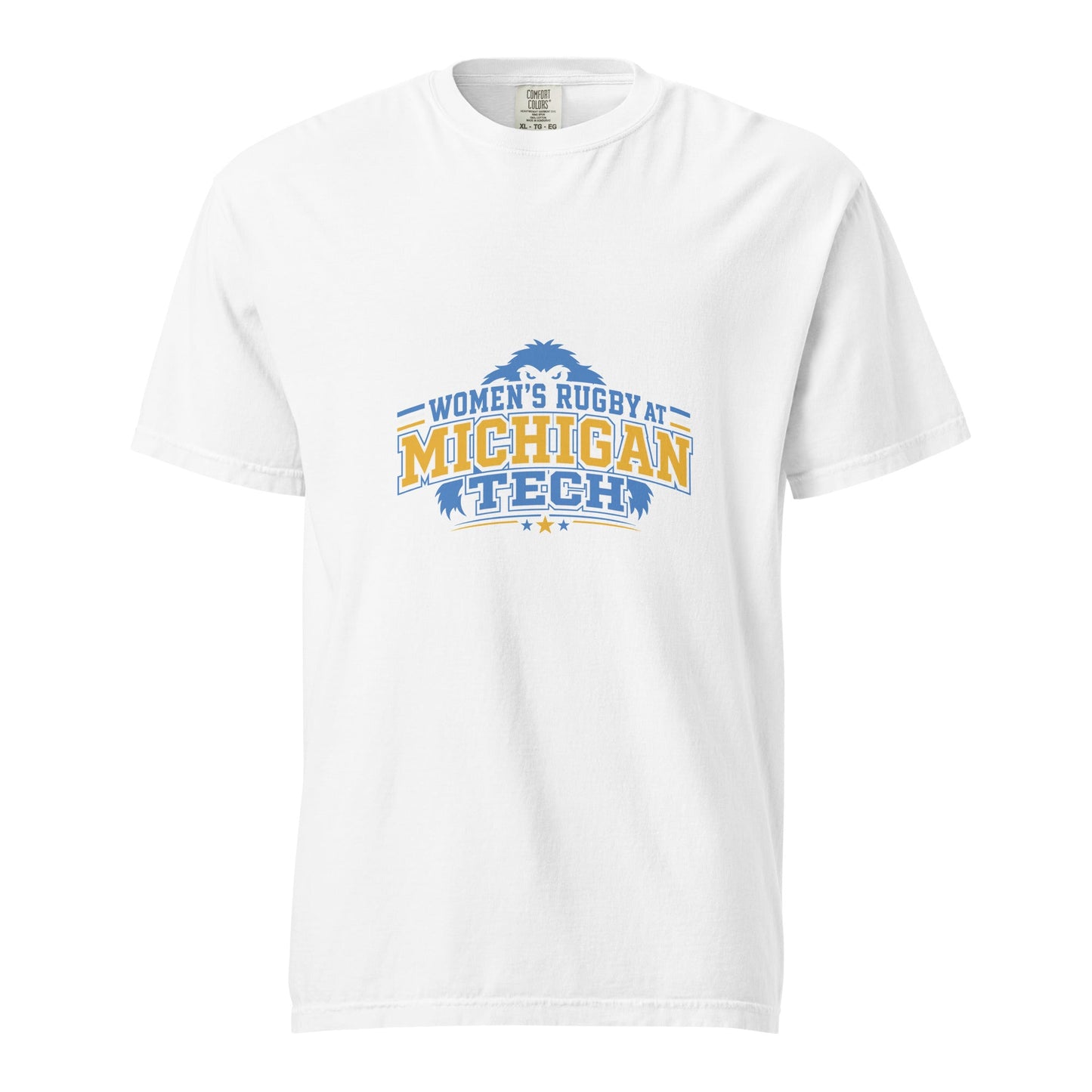 Signature | Comfort Colors T-Shirt | Women’s Rugby at Michigan Tech | Varsity Crest Logo