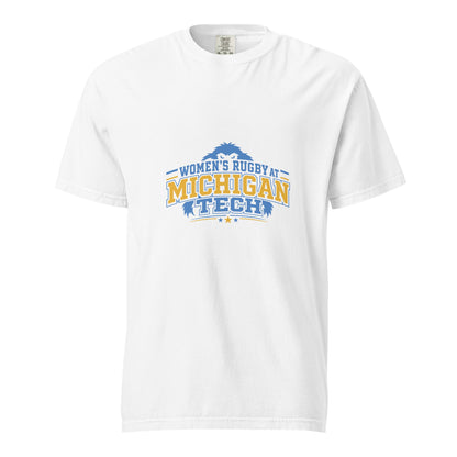Signature | Comfort Colors T-Shirt | Women’s Rugby at Michigan Tech | Varsity Crest Logo