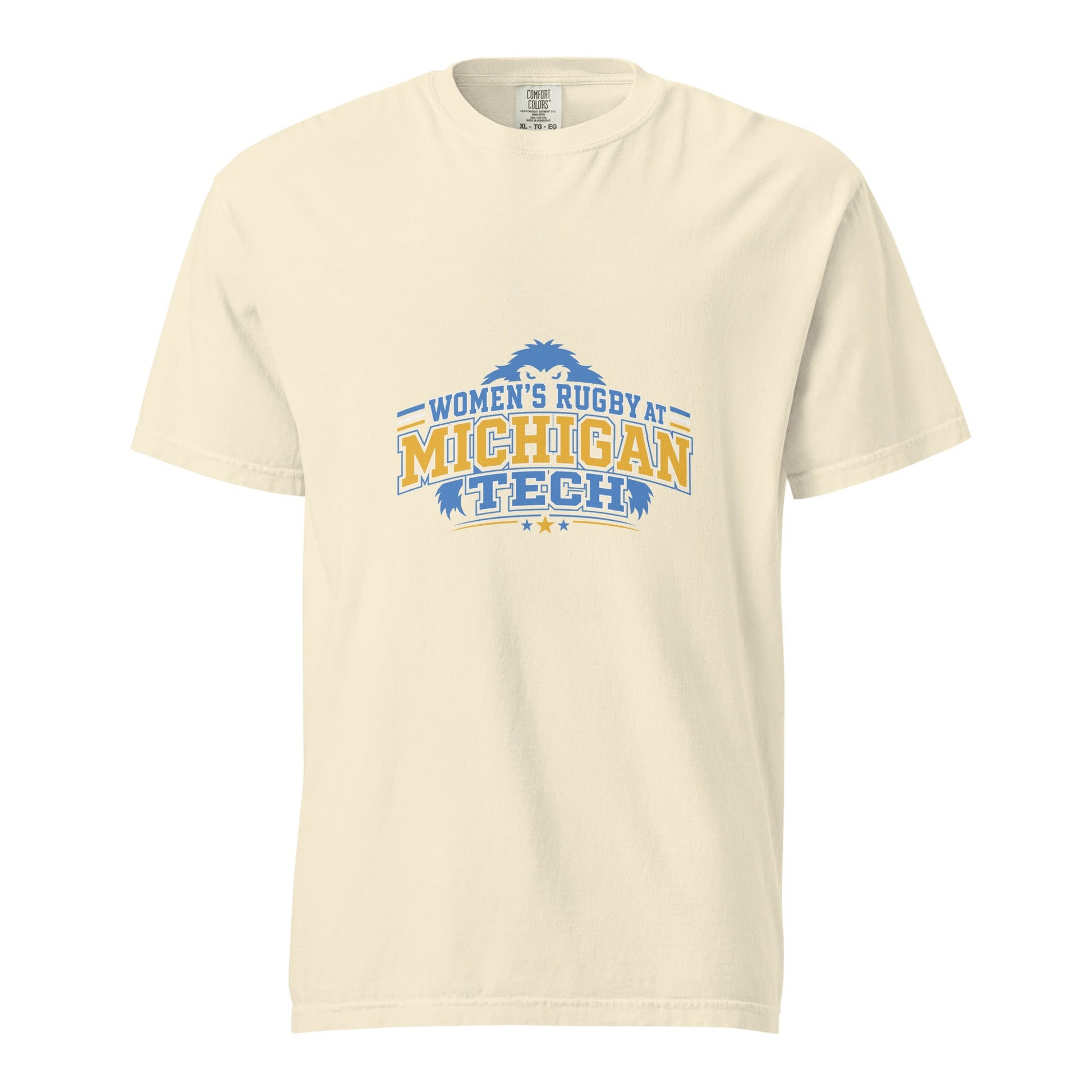 Signature | Comfort Colors T-Shirt | Women’s Rugby at Michigan Tech | Varsity Crest Logo