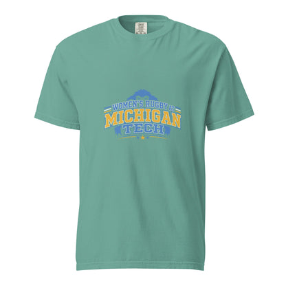 Signature | Comfort Colors T-Shirt | Women’s Rugby at Michigan Tech | Varsity Crest Logo