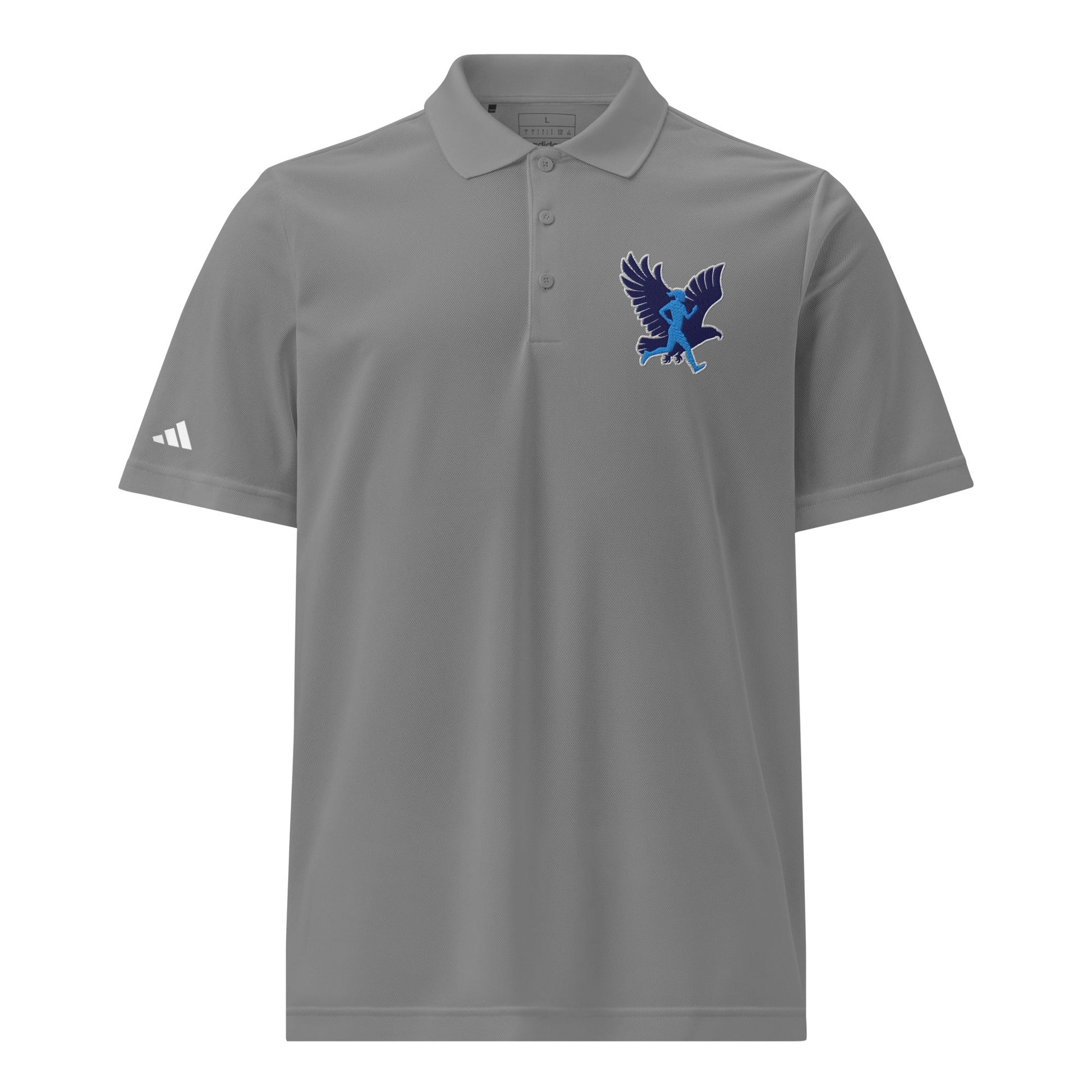 Signature | Embroidered Adidas Sport Polo | Bowdoinham Rebel Runners | Aerial Runner Emblem Logo