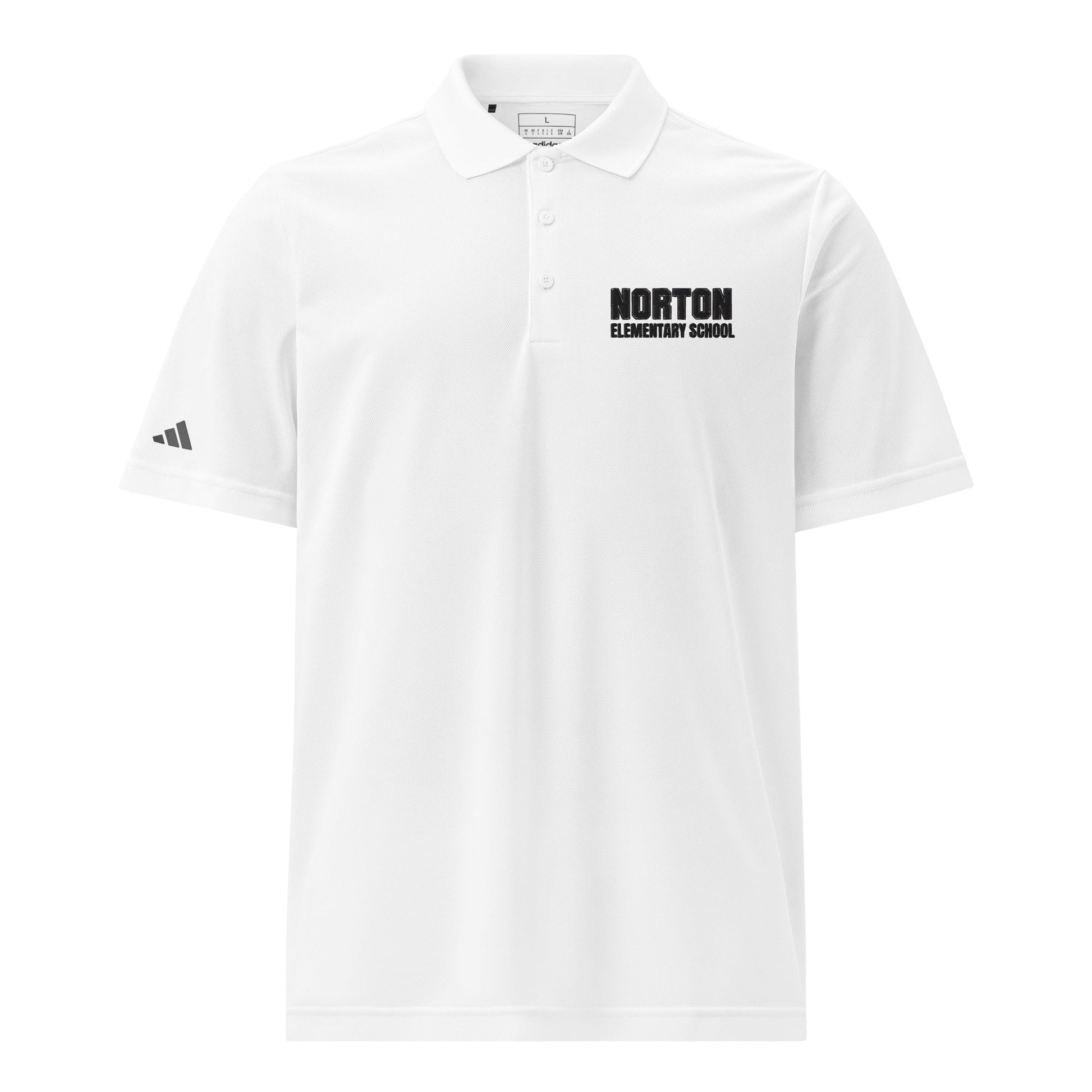 Signature | Embroidered Adidas Sport Polo | Norton Elementary School | Block Script Logo