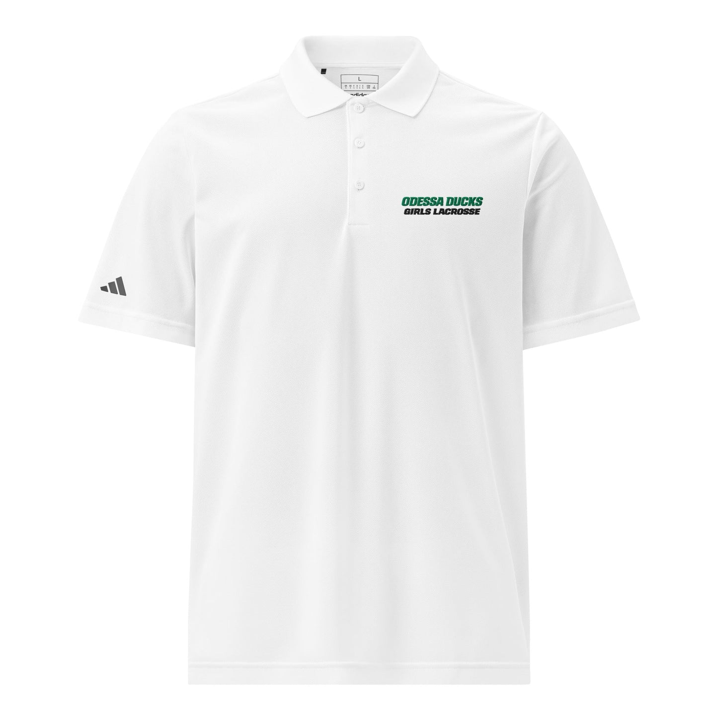 Signature | Embroidered Adidas Sport Polo | Odessa Girls Lacrosse | Duck Sticks Logo