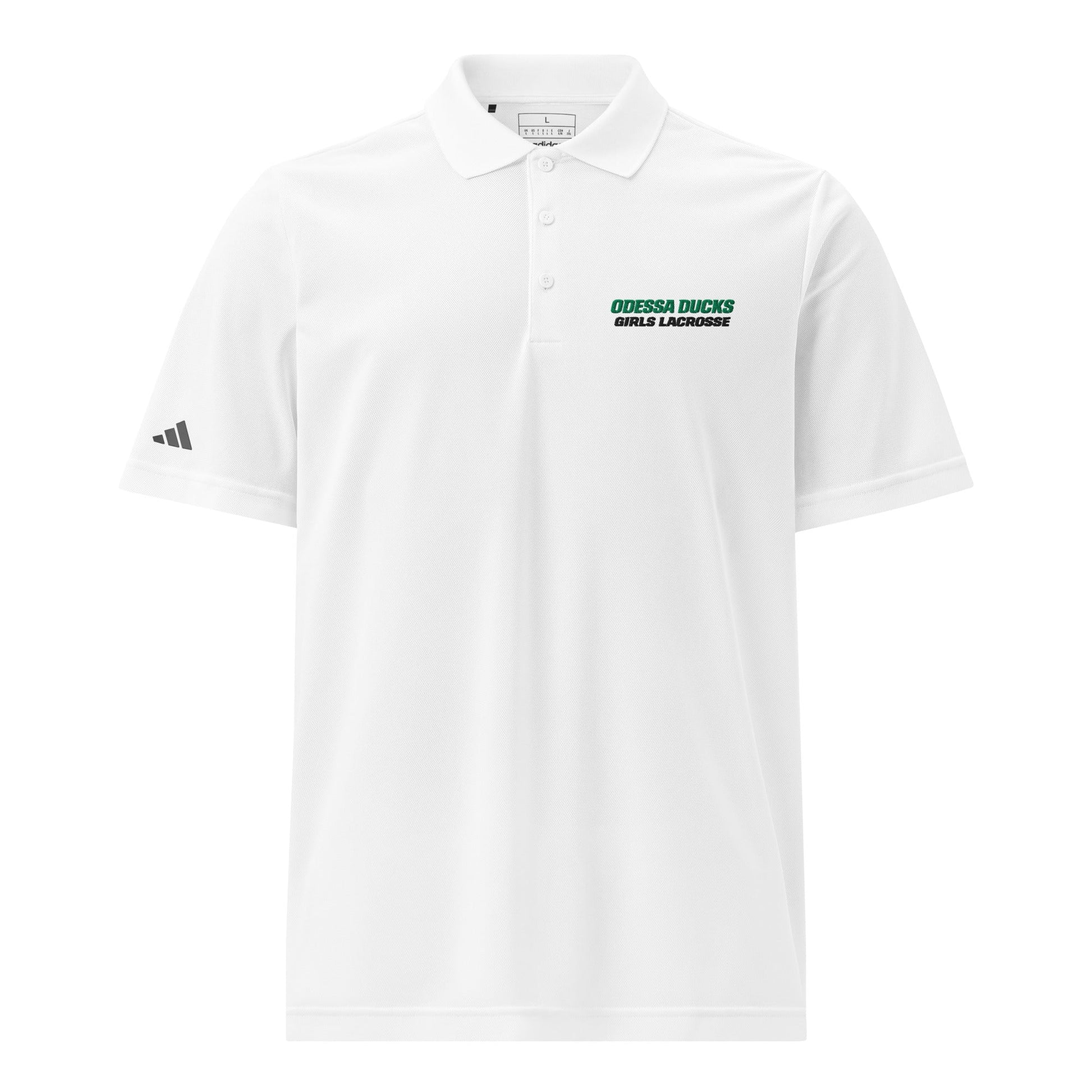 Signature | Embroidered Adidas Sport Polo | Odessa Girls Lacrosse | Duck Sticks Logo