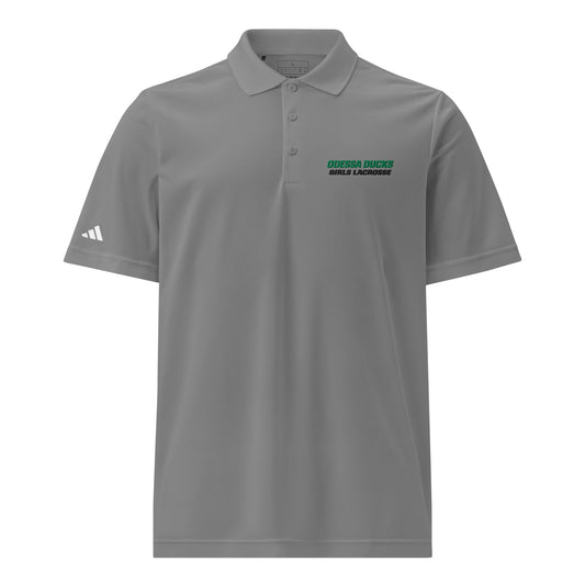 Signature | Embroidered Adidas Sport Polo | Odessa Girls Lacrosse | Duck Sticks Logo