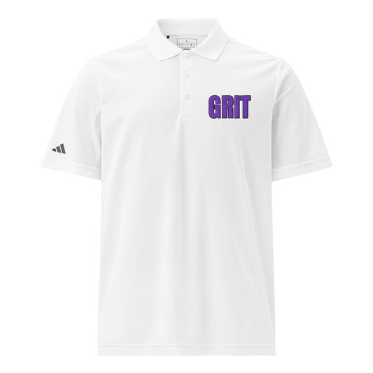 Signature | Embroidered Adidas Sport Polo | Pure Grit Softball | Purple Logo