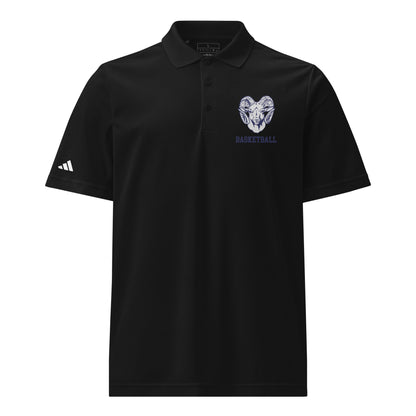 Signature | Embroidered Adidas Sport Polo | Rensselaer Rams | Basketball Logo