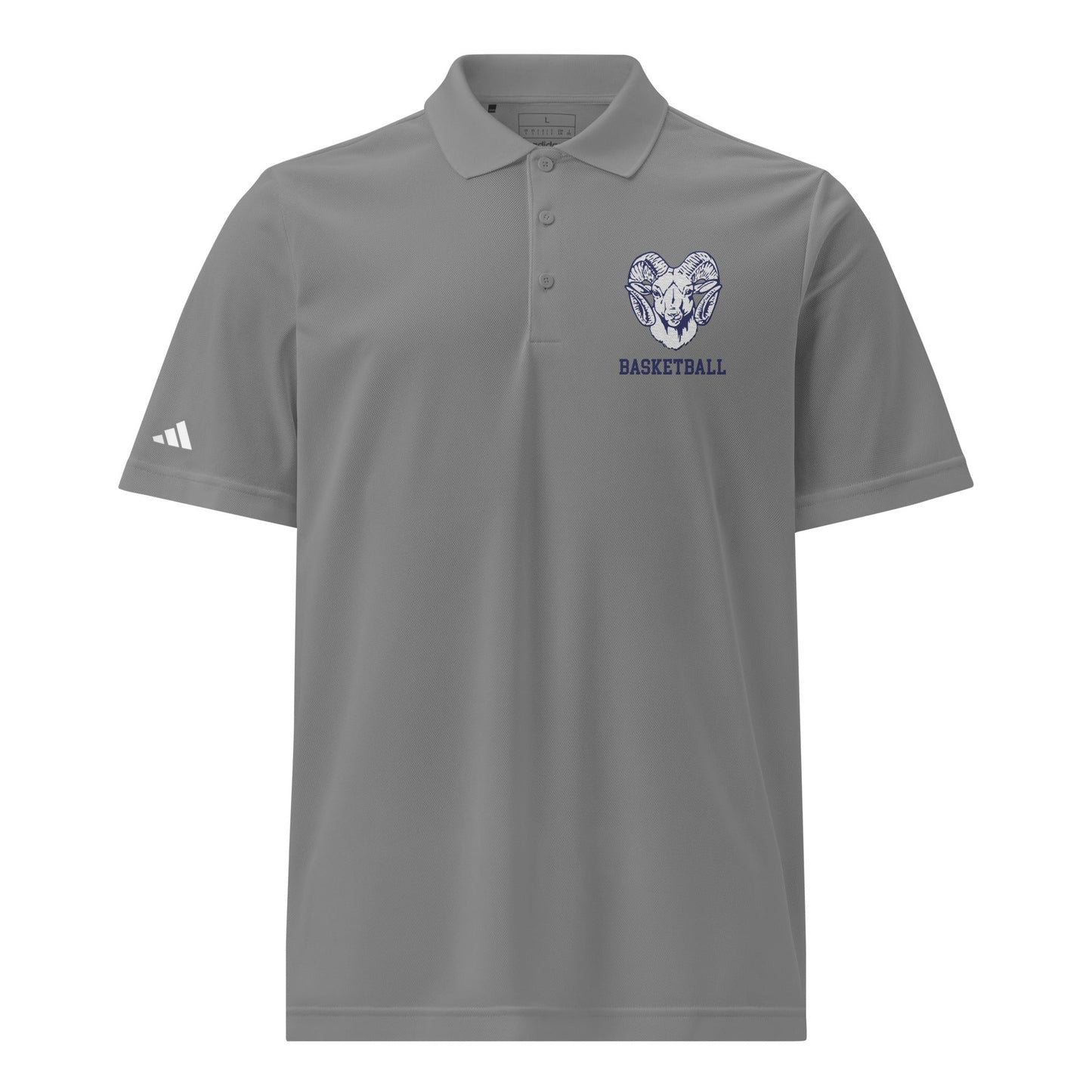 Signature | Embroidered Adidas Sport Polo | Rensselaer Rams | Basketball Logo