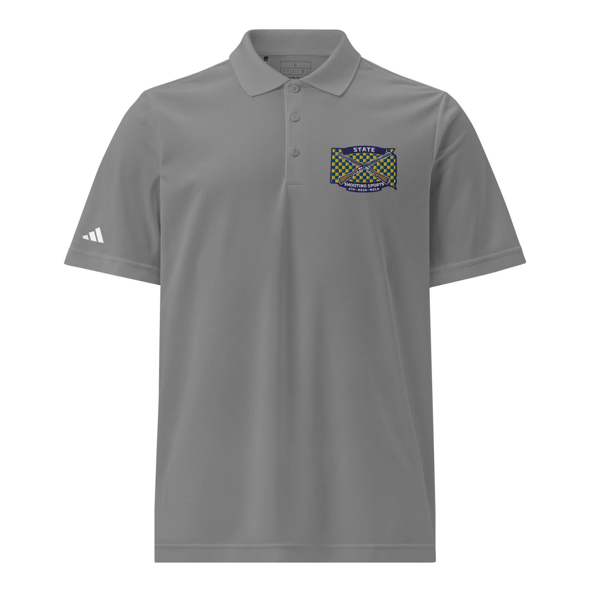Signature | Embroidered Adidas Sport Polo | State Shooting Sports | Flag Logo