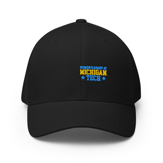Signature | Flexfit Baseball Cap | Women’s Rugby at Michigan Tech | Varsity Crest Logo