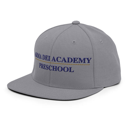 Snapback Hat | Arma Dei Academy Preschool | Script Logo