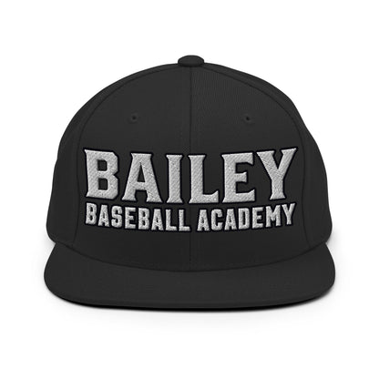 Snapback Hat | Bailey Baseball Academy | Script Logo