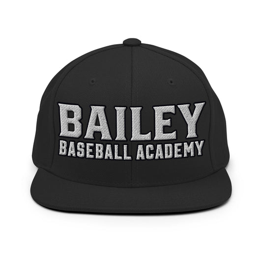 Snapback Hat | Bailey Baseball Academy | Script Logo
