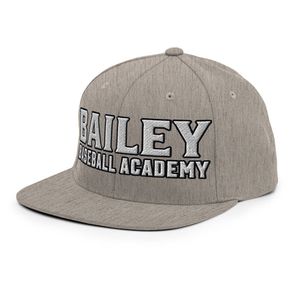 Snapback Hat | Bailey Baseball Academy | Script Logo