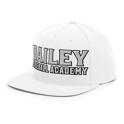 Snapback Hat | Bailey Baseball Academy | Script Logo