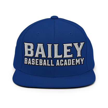 Snapback Hat | Bailey Baseball Academy | Script Logo