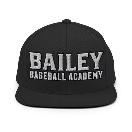 Snapback Hat | Bailey Baseball Academy | Script Logo