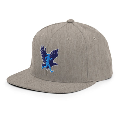 Snapback Hat | Bowdoinham Rebel Runners | Aerial Runner Emblem Logo