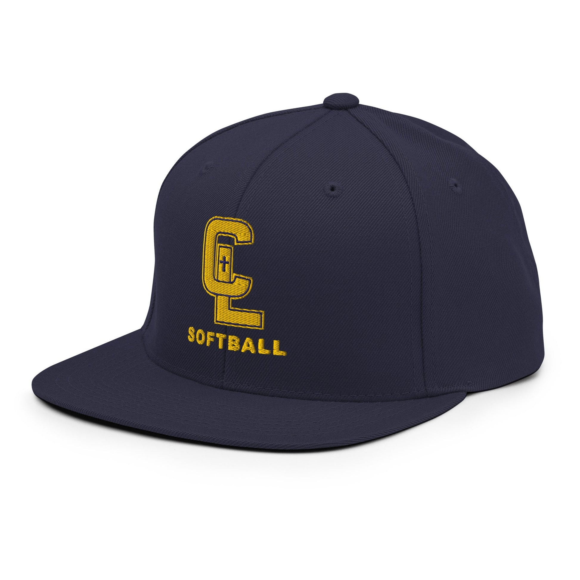 Snapback Hat | Crean Lutheran Softball | Gold CL Softball Logo