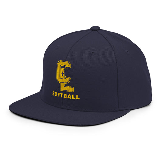 Snapback Hat | Crean Lutheran Softball | Gold CL Softball Logo