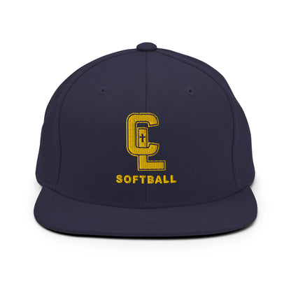 Snapback Hat | Crean Lutheran Softball | Gold CL Softball Logo