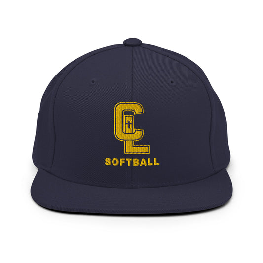 Snapback Hat | Crean Lutheran Softball | Gold CL Softball Logo